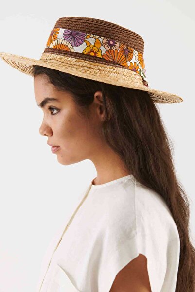 Roman Renkli Hasır Sapka Standart Renk Y2285403_089