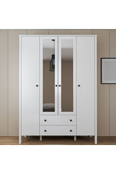 SSB Furniture Helen Gardırop - Beyaz - 140x195x57 cm