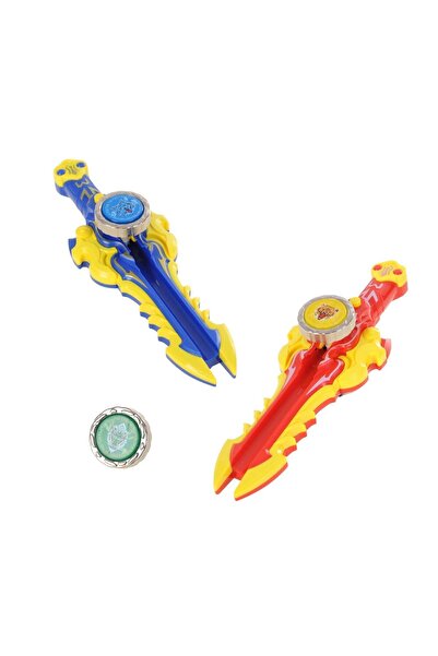 CanEm Kılıç Fırlatıcılı 4'lü Metal Işıklı Topaç Savaş Seti