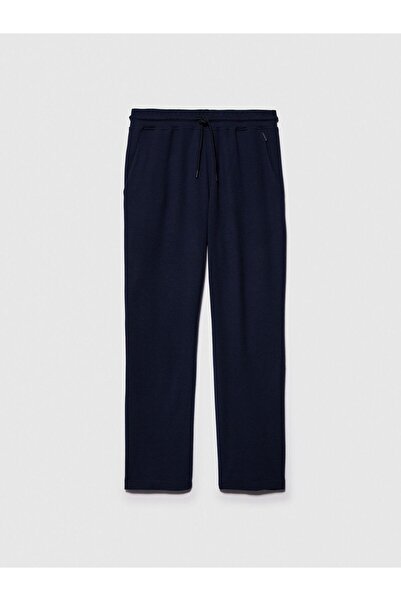Sisley Viscose Blend Elastic Waist Drawstring Pants Men's Blue Trousers - 324P33Yysf00C