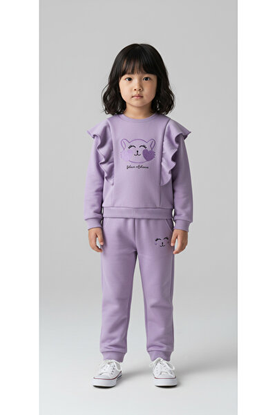 ALG Girl's Set with Ruffle and Laser Embroidery Details