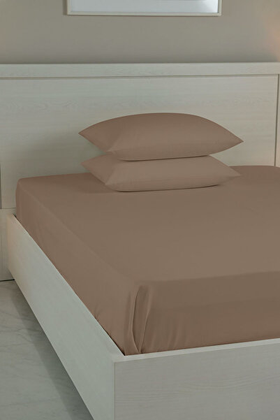 FAVORA 100% Cotton Ranforce Premium King Size Fitted Sheet Set - Mocha