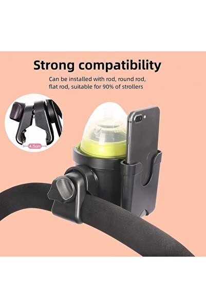 Generic U Hoom Universal Stroller Cup & Phone Holder, 360° Adjustable Drink Holder