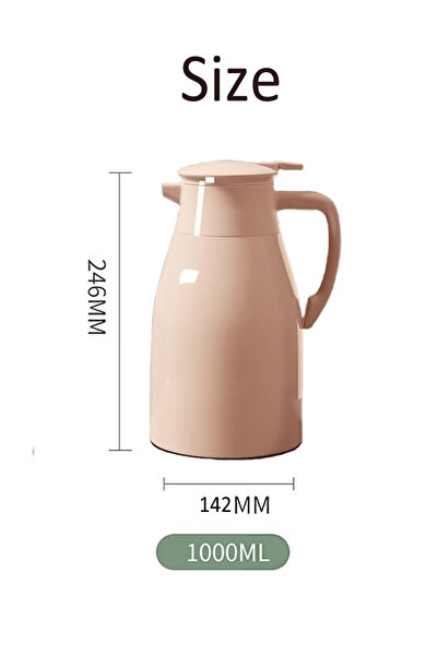 Generic 1000ml thermos – with glass liner, enhanced insulation, food-grade material, push-button pour