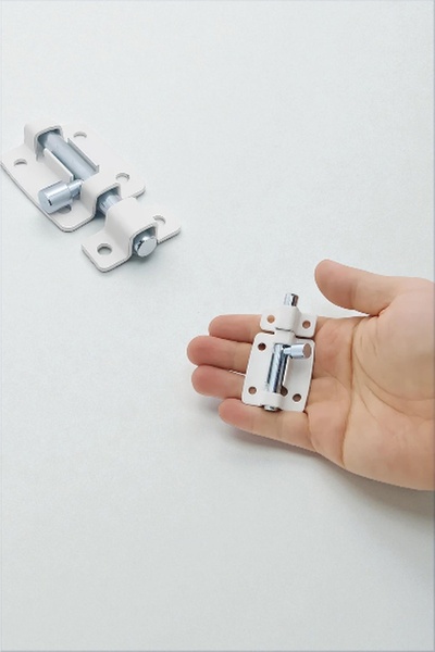 MH MiniHediye Door Bolt Small Metal White Mavzer Bolt Sliding Lock 25X40 mm Door Window Safety Lock