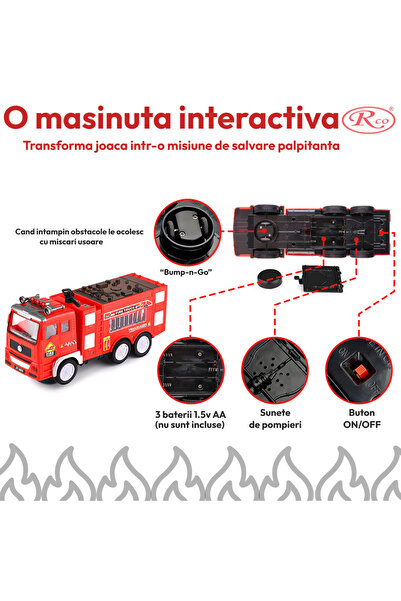 RCO Toy garbage truck, interactive, with sounds and lights, 27 cm, WP8002