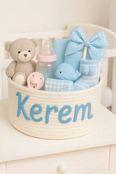 NuaCraft Kişiye İsme Özel Bebek Hediye Sepeti İsimli Sepet