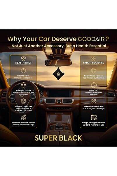 GOODAIR 2.0 Premium Non-electric Car Air Purifier — Super Black