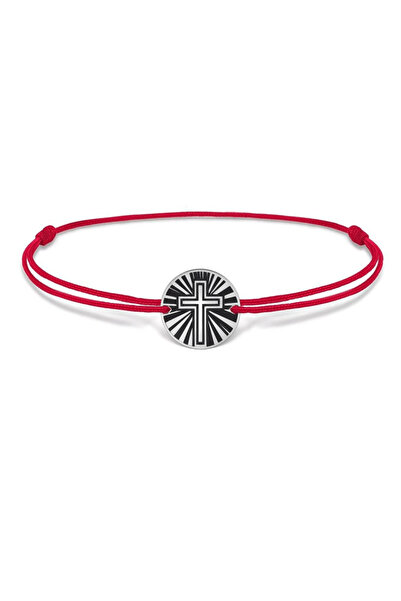 HANNY 925 silver bracelet with the symbol of the Cross on a red string