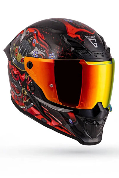 DeadG Inferno Armour Red Siyah-Kırmızı Güneş Vizörlü Kask