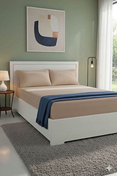 FAVORA 100% Cotton Ranforce Premium King Size Fitted Sheet Set - Mocha