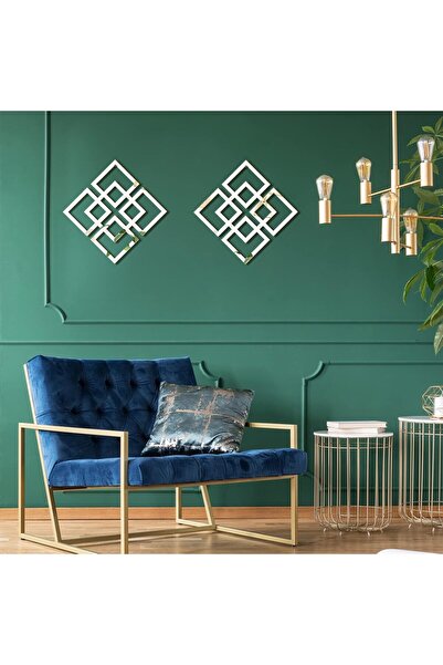 genernic Weysat Silver Reflective Wall Mirrors, Set of 2, Square 30x30 cm, Wall-Mounted