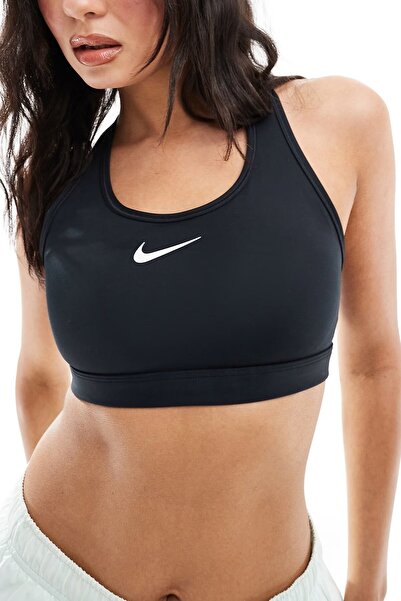 Nike Training Swoosh Medium Support Sports Bra Kadın Spor Sütyen Bra Siyah