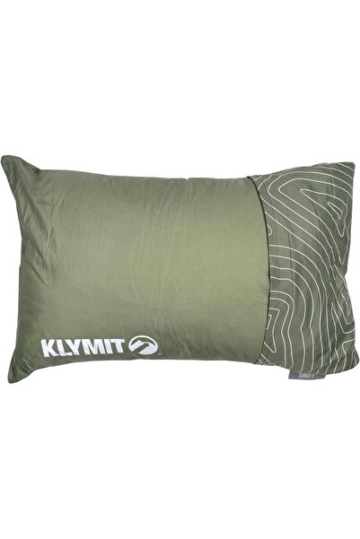 Klymit Drift Camping Travel Pillow, Shredded Memory Foam, Reversible Cover, Green, One Size