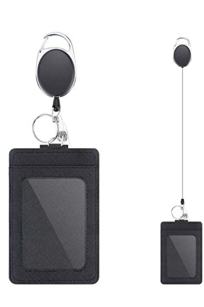 Arabest Badge Holders, 1 Pack Heavy Duty Retractable Reel Clips Set with Carabiner Reel Clip