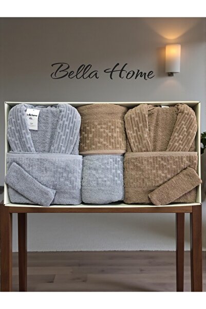 Bella Home 8 Piece Waterway Family Bathrobe Set