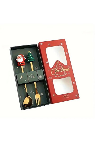 Dodemert Home Christmas New Year Themed Stainless Steel Gold Cutlery Set