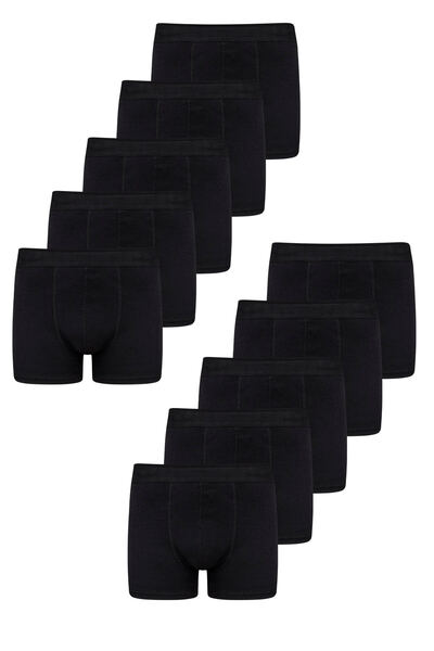 freemen Men's 10-Piece Cotton Slim Fit Black-Black Boxer Set – Wide Size Range