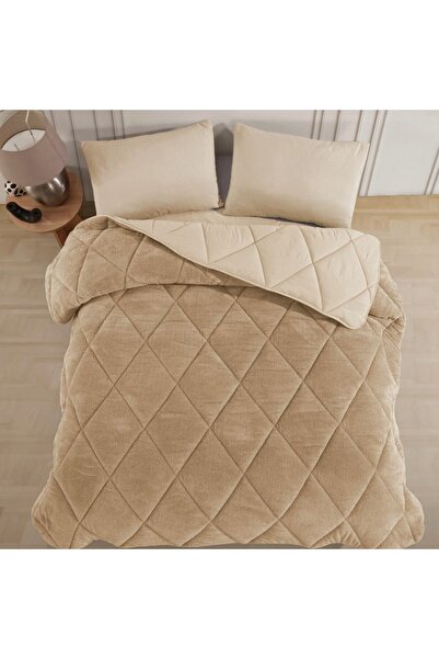 İlkim Tekstil Double Sided 195X215 Luxury Welsoft Quilt Brown