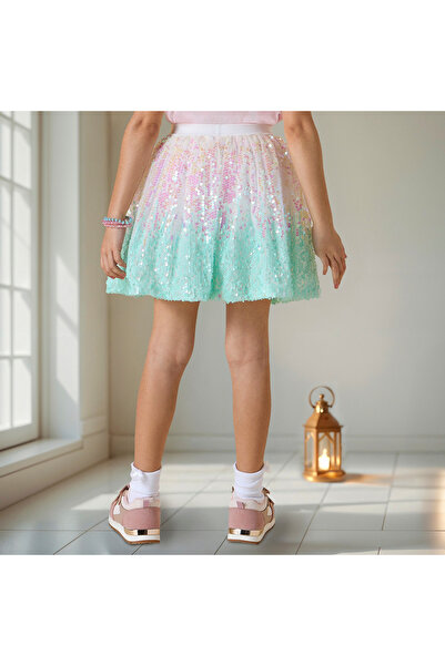 Juniors Sequin Embellished Skirt with Elasticated Waistband
