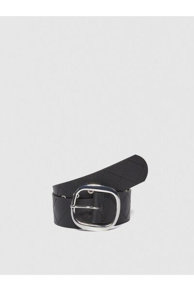 Sisley Faux Leather Belt Women's Black Belt - 323A68Bcwl01R