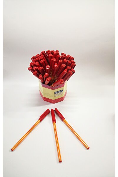 Pensan Kapaklı Kırmızı Tükenmez Kalem Büro Tipi 3 Adet