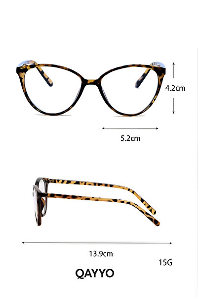 QAYYO Accessories Dora Cat Leopard Frame Popular Blue Light Protection Blue Block Transparent Screen Glasses