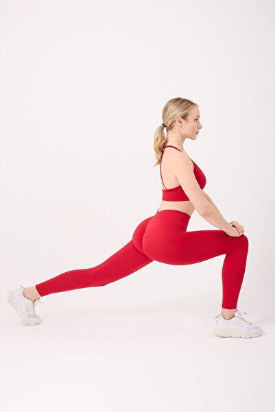 FOREVER MORE Aura Model Gathered Back High Waist Seamless Leggings with Gathering Effect