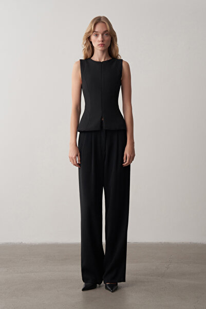 Mathilda Store Siyah Fermuar Detaylı Bluz