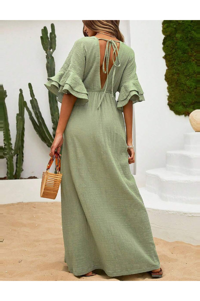 Sheya Shein maxi dress, khaki