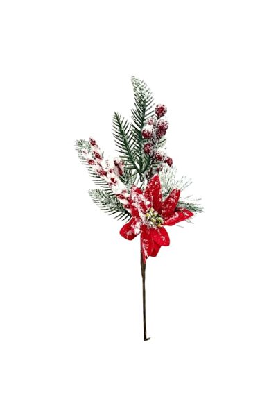 OEM Decorative Christmas Sprig with Cranberries, Snowberry and Silicone Fir