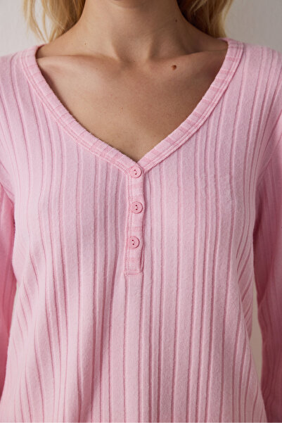 Penti Dusty Rose Cozy Time Plaid Long Sleeve Pajama Set