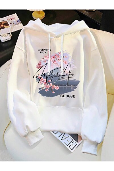 ZEMLİYA Hanorac cu glugă – Imprimeu cu flori întunecate și cranii