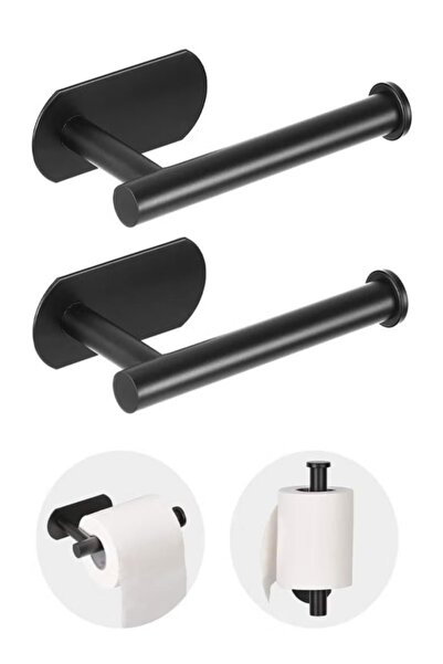 Generic حامل ورق تواليت للحمام من قطعتين من الفولاذ المقاوم للصدأ، حامل لفافا...