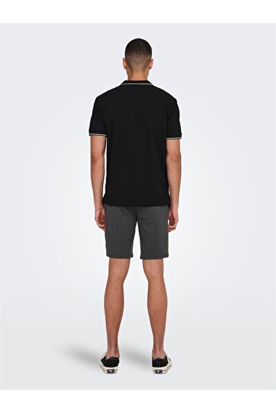 Only & Sons Onsfletcher Life Slim Ss Polo Noos Men's Black Polo - 22024827