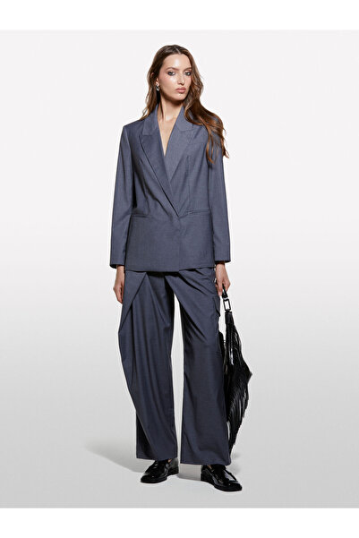 Sisley Viscose Blend Drawstring Waist Lined Regular Fit Blazer Jacket Women's Khaki Green Jacket - 325A2K2Klw03C