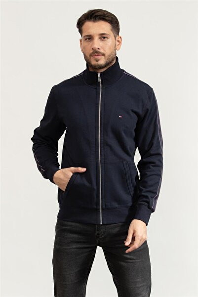 Tommy Hilfiger Erkek Fermuarlı Sweatshirt Mavi