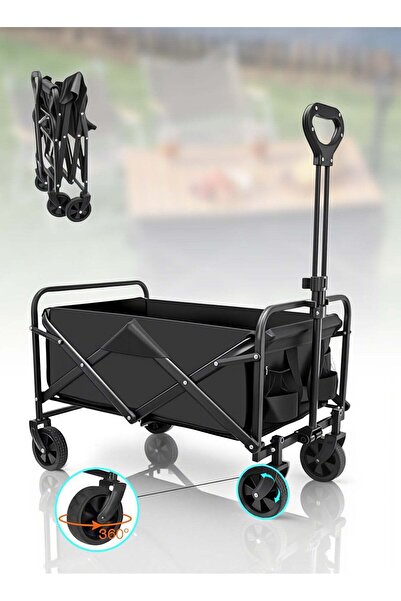 Generic عربة ليون هوم الخارجية القابلة للطي مع قماش قابل للإزالة - أسود