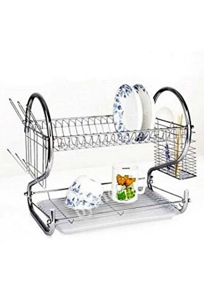 Twinkle Mart رف تجفيف الأطباق المكون من طبقتين، مصفاة أكواب وأطباق، رف مطبخ م...