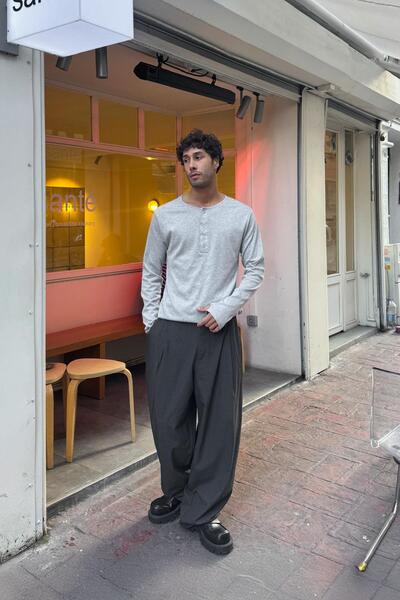 Flaw Wear Buttoned Long Sleeve T-Shirt