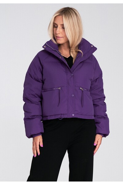 Figl Geacă scurtă de puf pentru femei - Geacă mov pentru femei - M1227 mărimea M