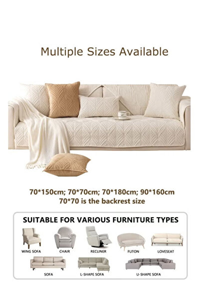 Generic Single Piece Sofa Pad, Non -Slip Flush Cushion Sofa Cover ,Wear Resistance, Dirty, Washing, Removed