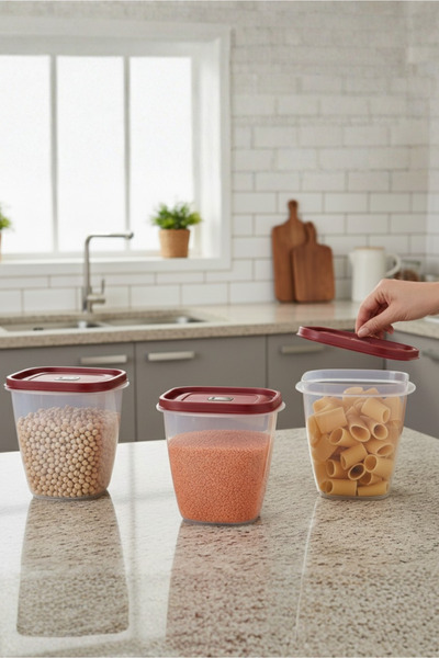 Orvila 6-Piece Vacuum Sealed Lid Storage Container Food Organizer Set 3 Colors 2.5 L