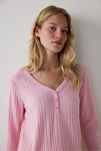 Penti Dusty Rose Cozy Time Plaid Long Sleeve Pajama Set