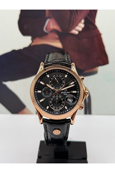 Hislon Men's Classic Wristwatch 5 Atm Waterproof with 3 Years Warranty Black/Rosegold