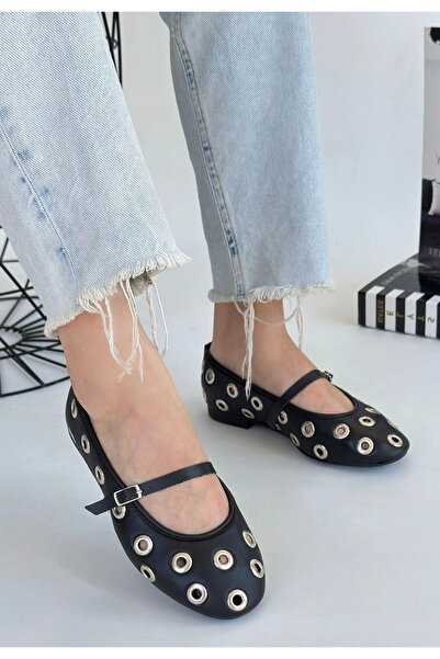 ALFA AKSESUAR 03 Pantofi balerină Tinta Black Skin