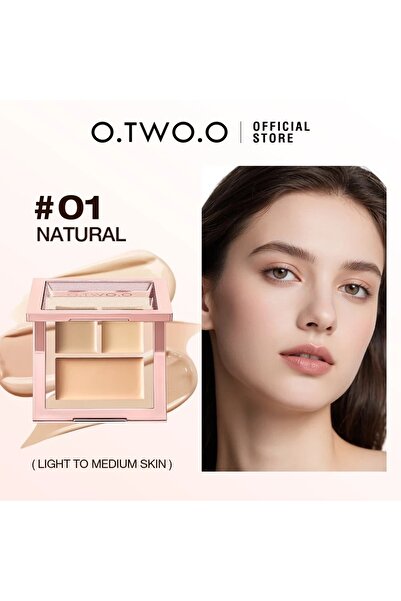 O.TWO.O Cosmetics Radiant Soft 3-Tone Perfecting Concealer Palette (Color #01-Natural)