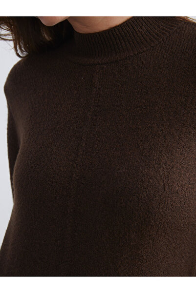 LC Waikiki Vision Brown Crew Neck Knit Dress