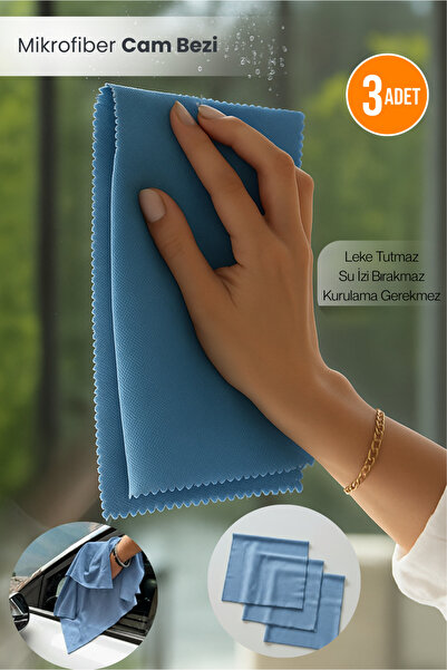 Orvila 3-dijelna plava krpa od mikrofibre za čišćenje stakla, krpa za opšte č...