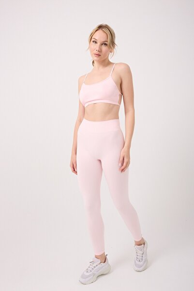 FOREVER MORE Aura Model Gathered Back High Waist Seamless Leggings with Gathering Effect